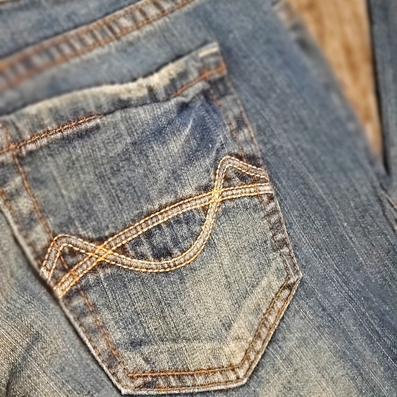 Slightly Distressed Boot Cut Jeans - Picture 4 of 10